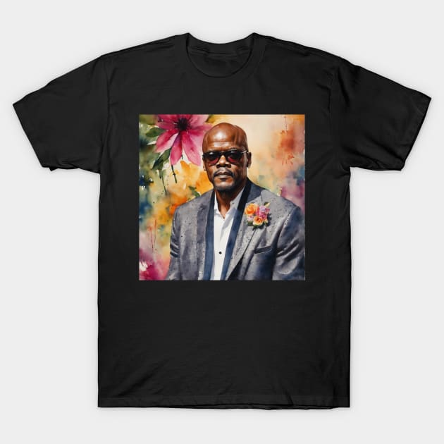 Samuel L. Jackson watercolor actor T-Shirt by nonagobich